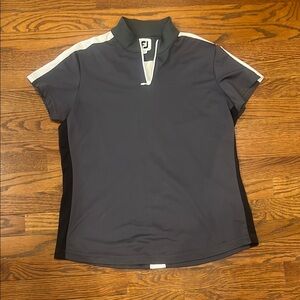 Gray, Black and white FJ Women’s polo Top size large